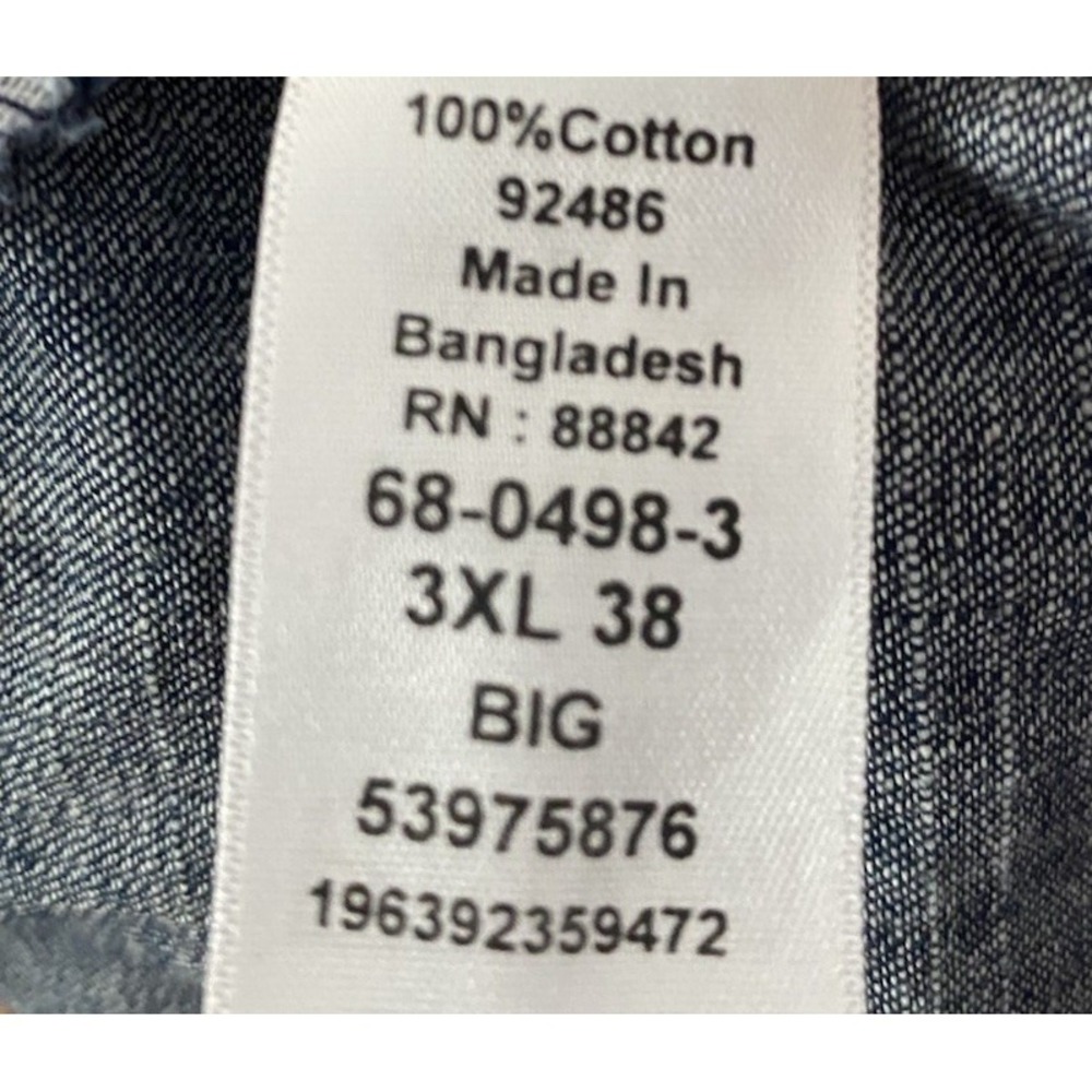 King Size Elastic Waist Drawstring Jeans 3XL 38 Waist 44 Straight Leg Western - Picture 8 of 8